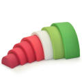 Silicone Rainbow apilando bloques de construcción juguetes para niños edu